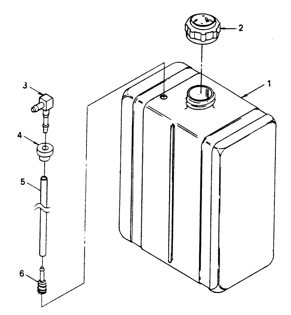 Fuel Tank Diagram and Parts List for 1003-C  Generac Welder
