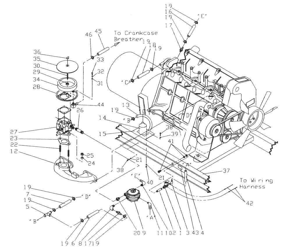 Lp Liquid Withdrawal Carb. Diagram and Parts List for 0007570 (3035032)(2014) Generac Generator