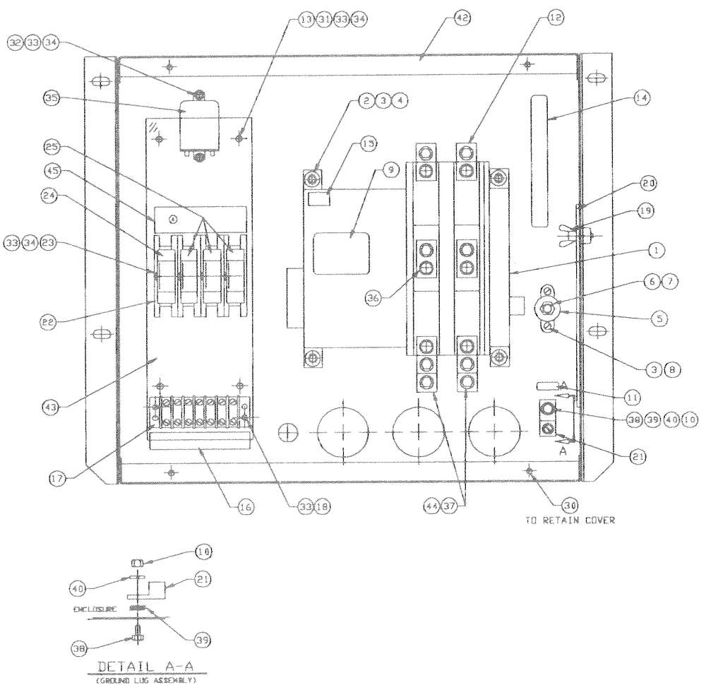 Transfer Switch Diagram and Parts List for 0007570 (3035032)(2014) Generac Generator
