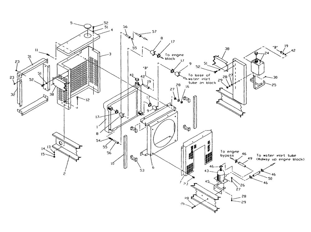 Radiator Diagram and Parts List for 0611-4  Generac Generator