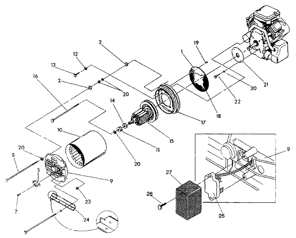 Generator Drawing No. 92389 Diagram and Parts List for MC10000 (9809-0)(9809-0) Generac Generator