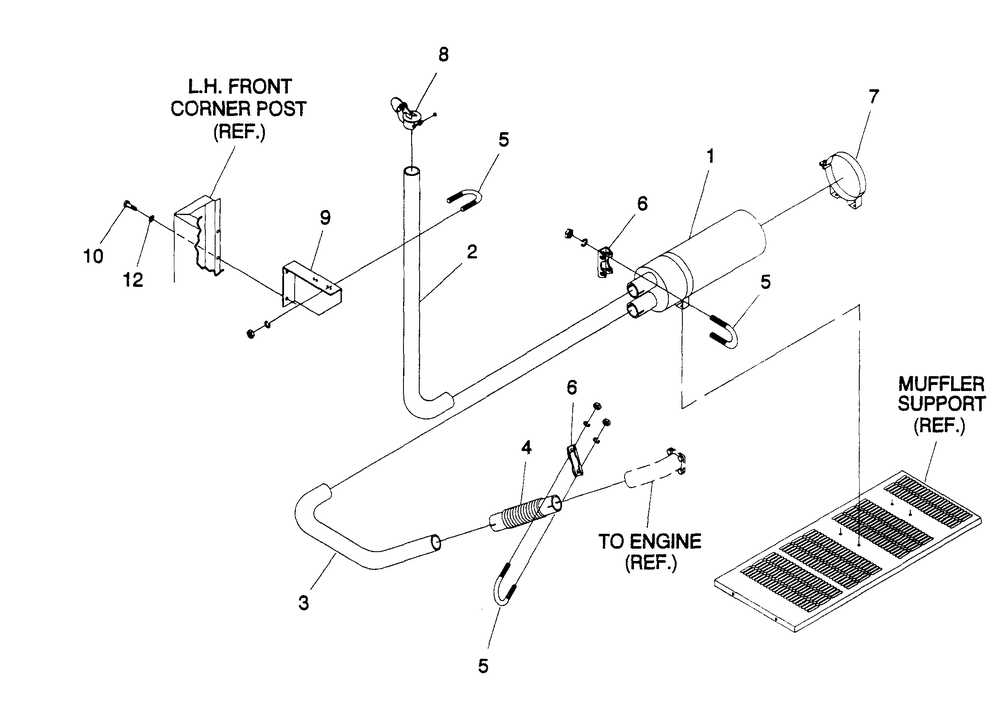 Muffler Diagram and Parts List for 4058-0  Generac Generator