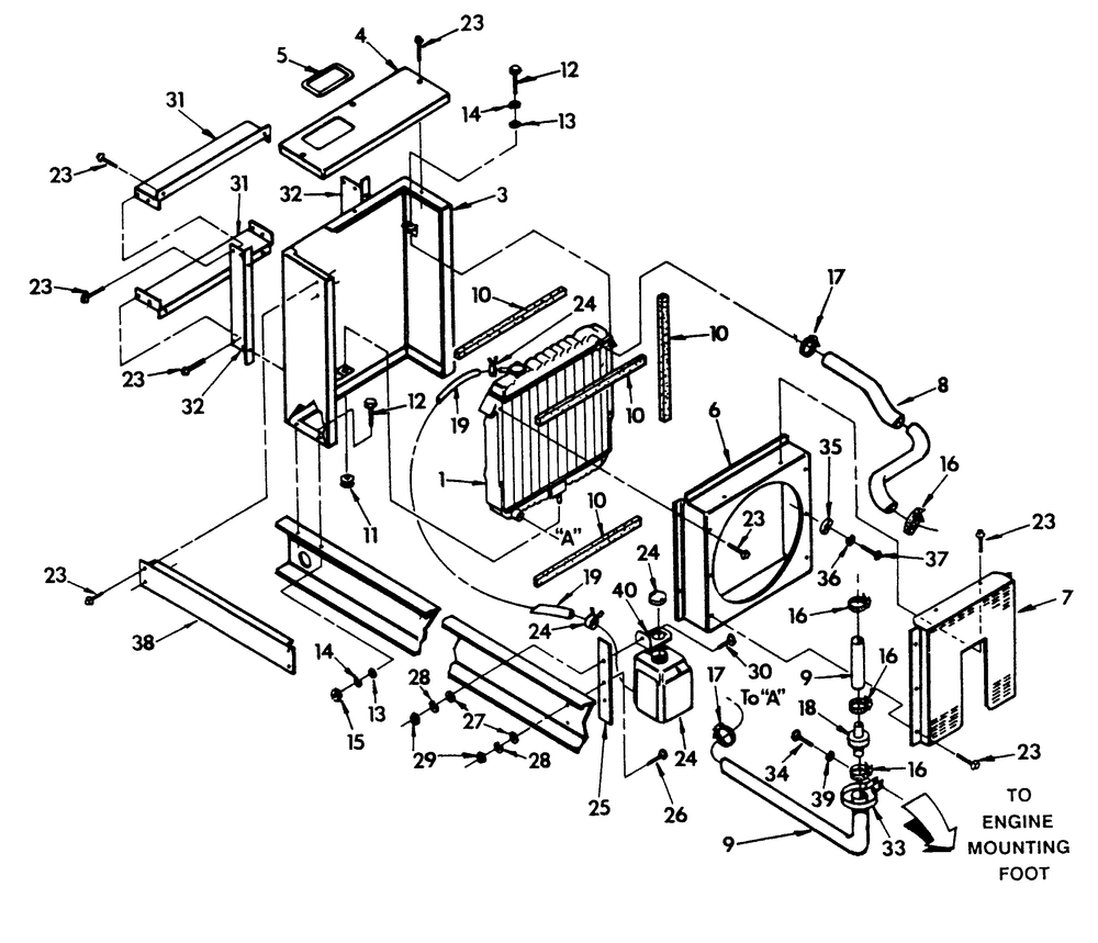 Radiator Diagram and Parts List for 9324-1  Generac Generator
