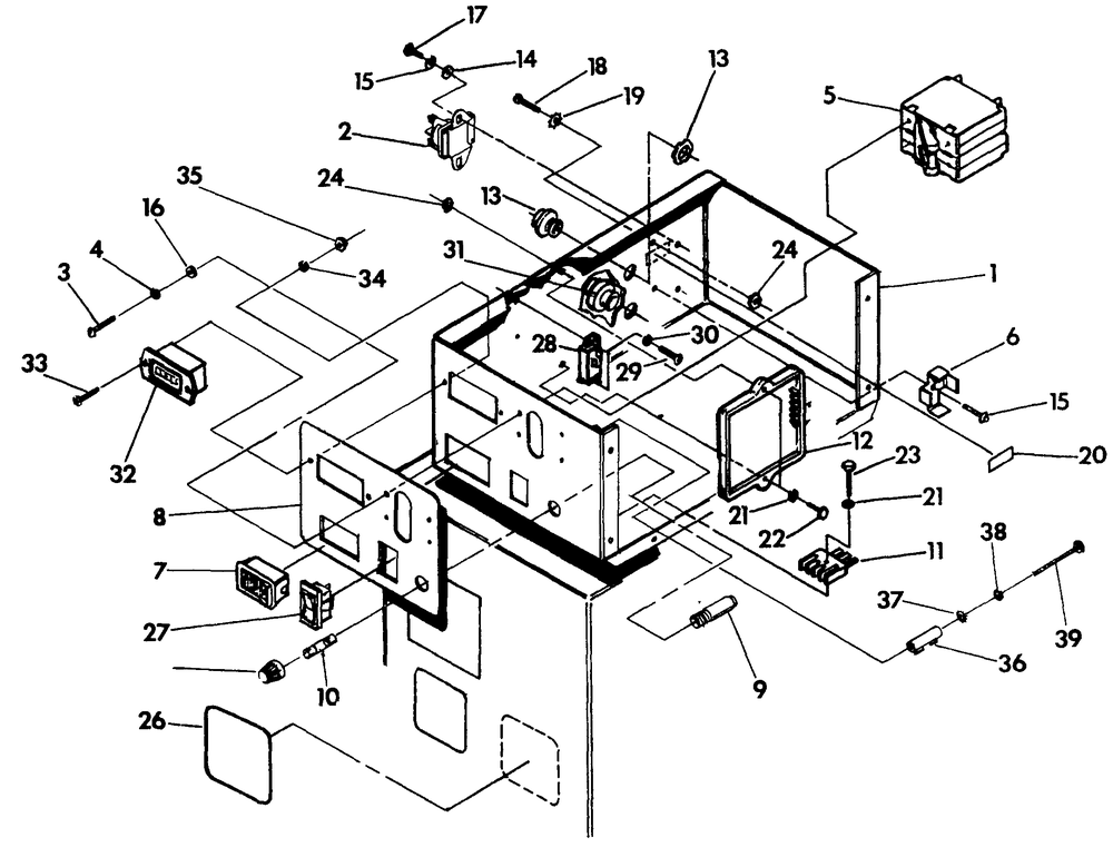 Control Panel Diagram and Parts List for 0865-0 8kw Generac Generator