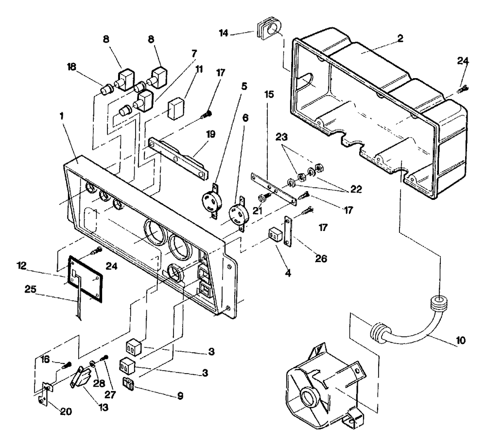 Control Panel Diagram and Parts List for 3500XL (9441-1)(9441-1) Generac Generator