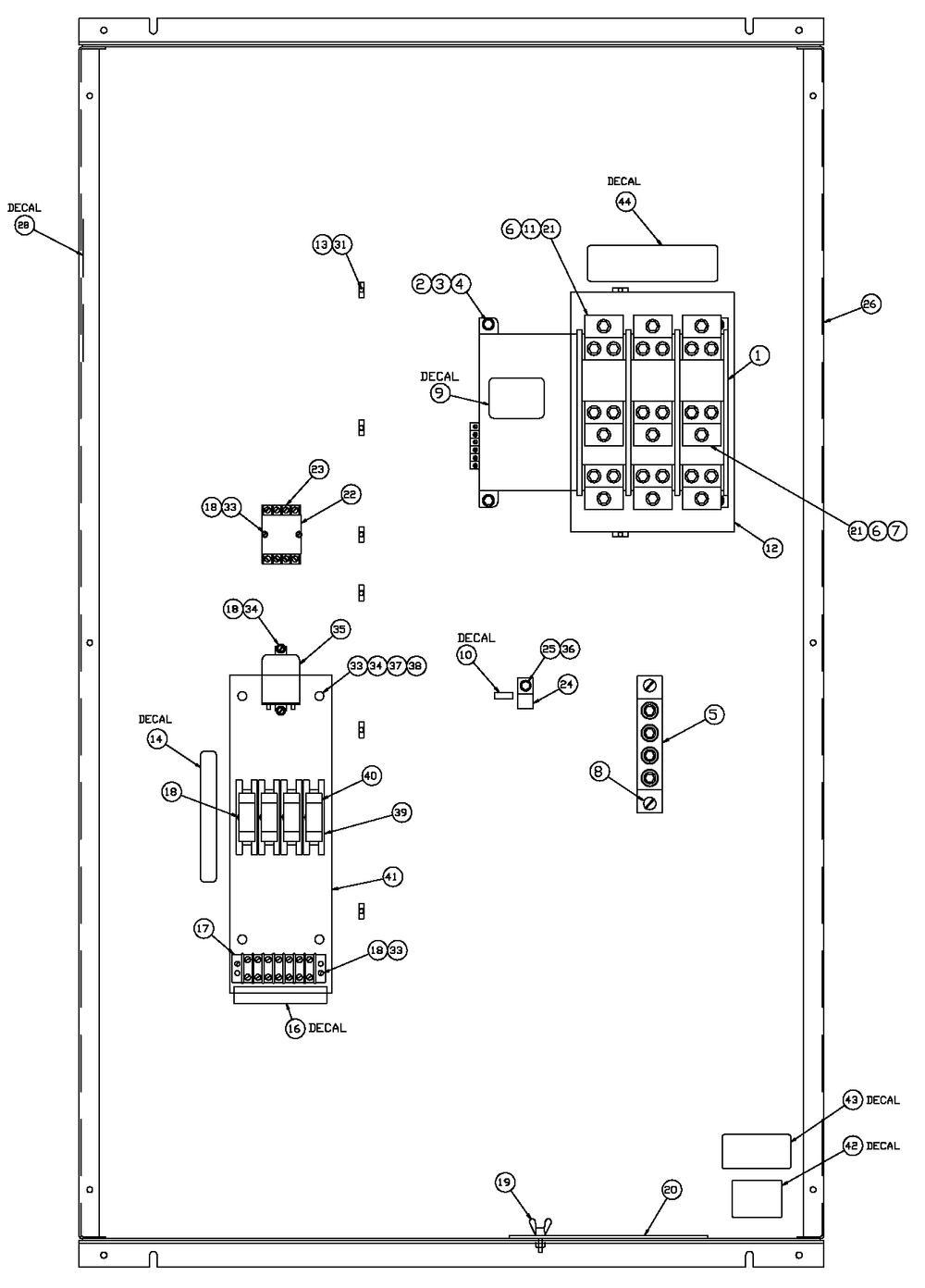 Ev Tsw 200a-3p Sw Diagram and Parts List for 0044750 (3512510 - 3539386)(2014) Generac Generator