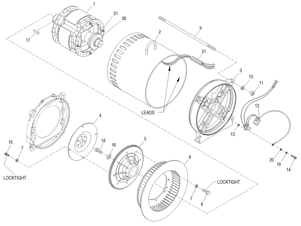 Alternator Diagram and Parts List for 0050312 (4328537)(2005) Generac Generator