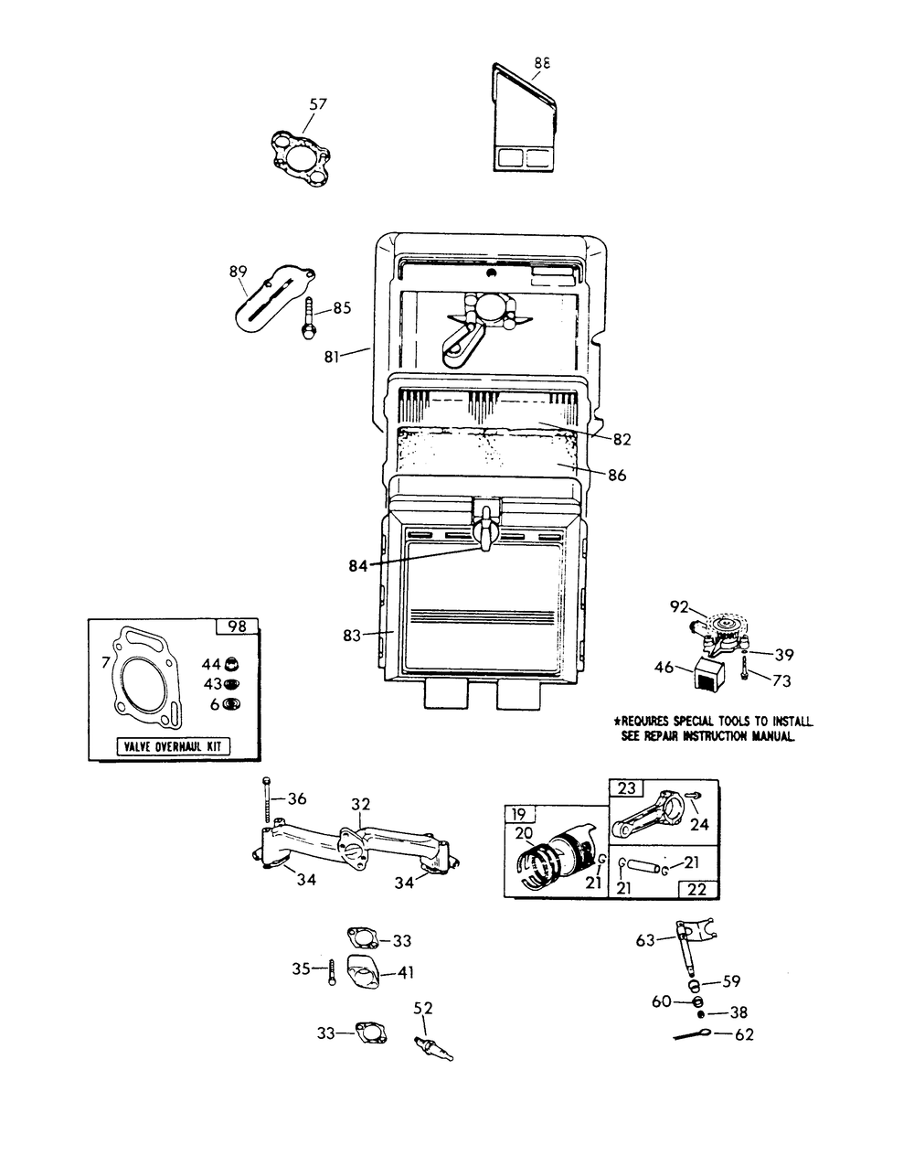 V-Twin Engine Parts (Part 1) Diagram and Parts List for 9475-1  Generac Generator