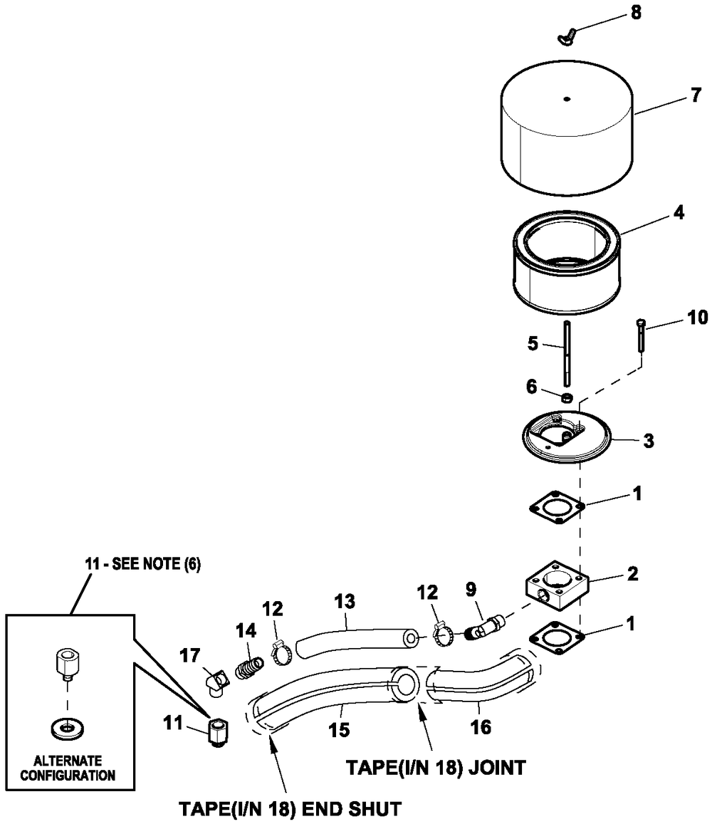 Air Cleaner 2.4l G2 Turbo Diagram and Parts List for HT03524ANAX (6264224 - 7043664)(2012) Generac Generator