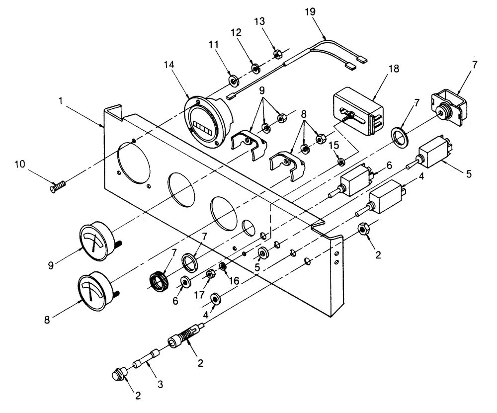 Engine Control Panel Diagram and Parts List for 1013-A  Generac Welder