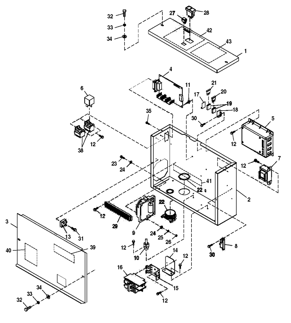 Control Panel Diagram and Parts List for 0050312 (4328537)(2005) Generac Generator