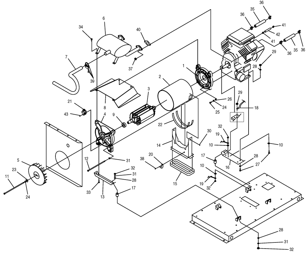 Generator 1 Diagram and Parts List for 0044563 (4117596 - 4138949)(2005) Generac Generator