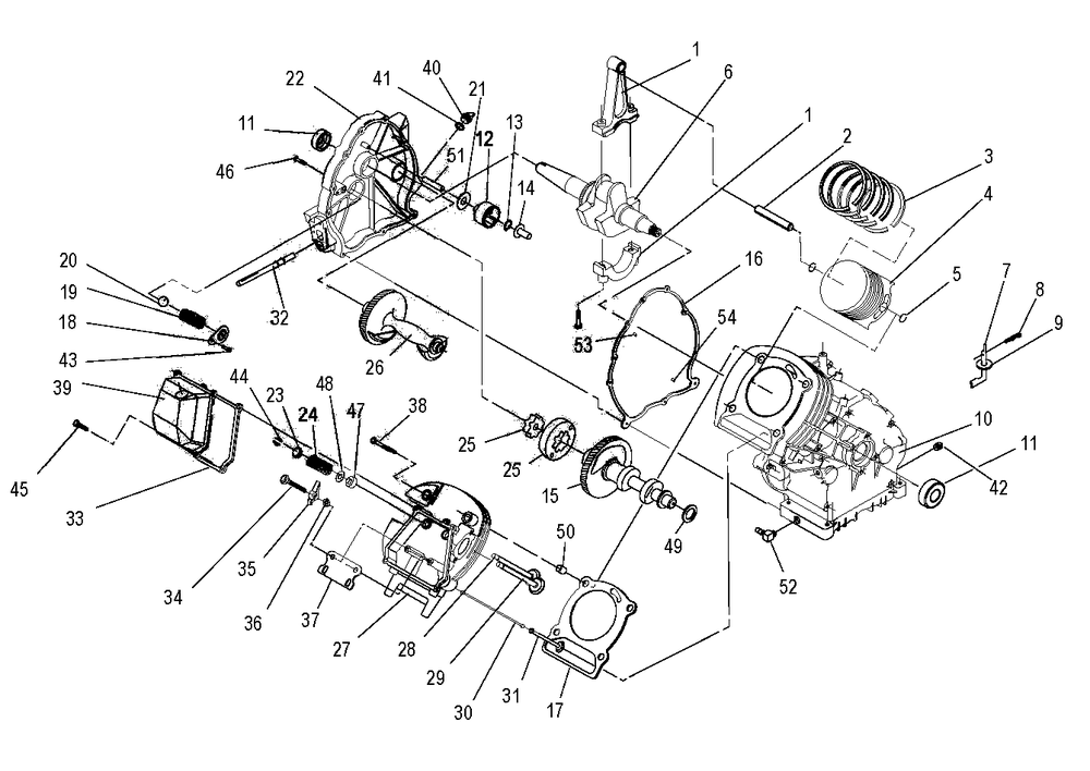 Engine 1 Diagram and Parts List for 0046790 (3568033 - 3798919)(2014) Generac Generator