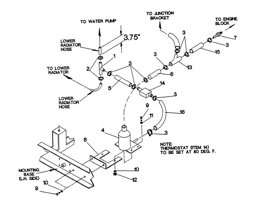 Engine Coolant Heater Diagram and Parts List for 9657-1  Generac Generator