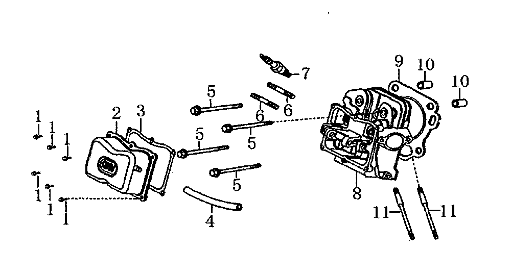 Cylinder head Diagram and Parts List for 006673-0  Generac Generator