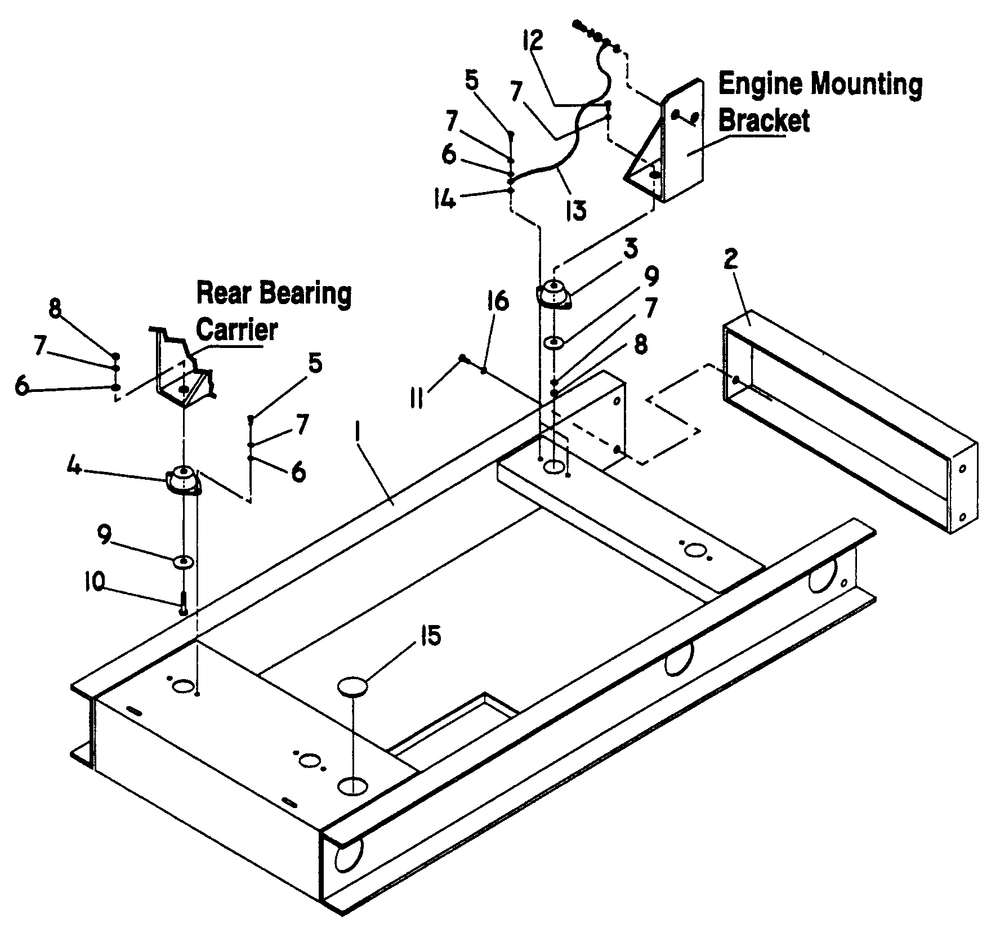 Mounting Base Diagram and Parts List for 0991-EPS  Generac Generator