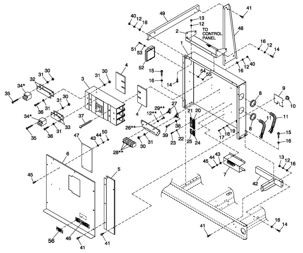 Control Panel C5 H-100 Lmd 6.8l 150kw A Volt. Cpl Diagram and Parts List for ET15068AVAY (5955880)(2010) Generac Generator