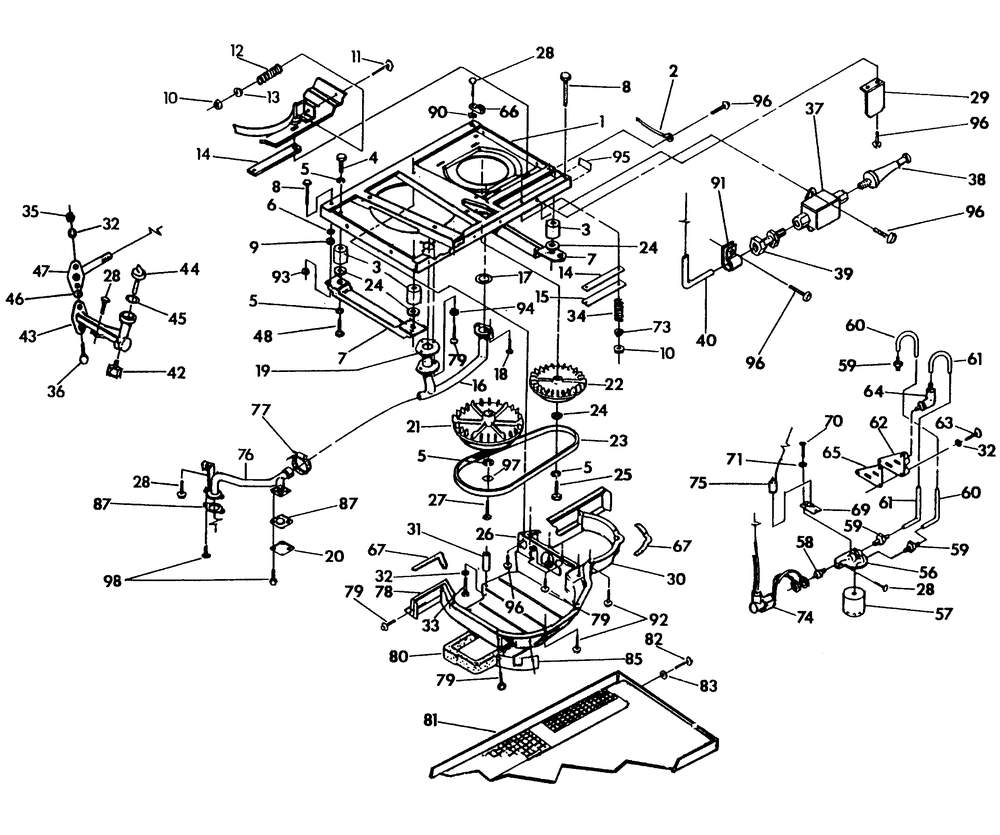 Base And Pulleys Diagram and Parts List for 0888-0  Generac Generator