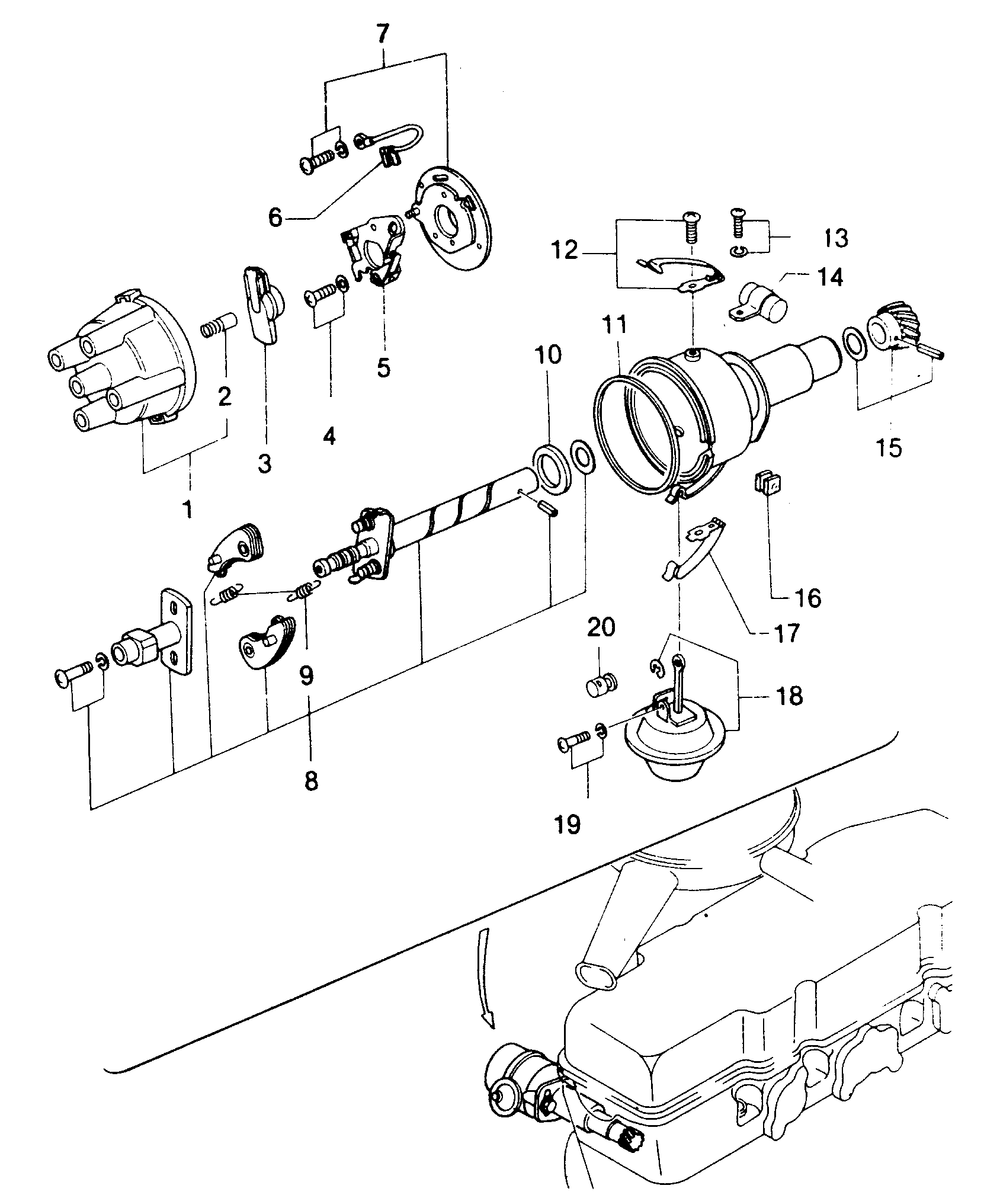 Distributor Diagram and Parts List for 8451-0  Generac Welder