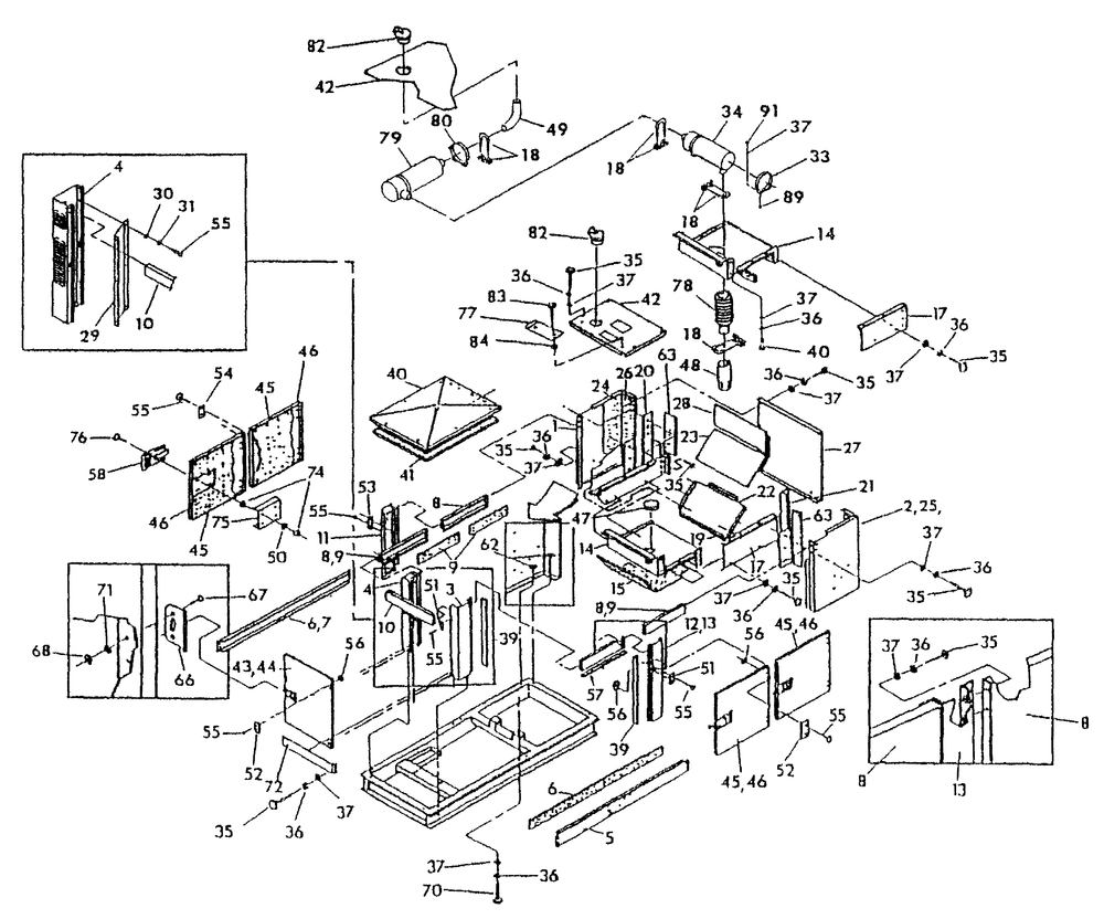 Compt. 2.4l Sae W/Cat Diagram and Parts List for 4107-2  Generac Generator