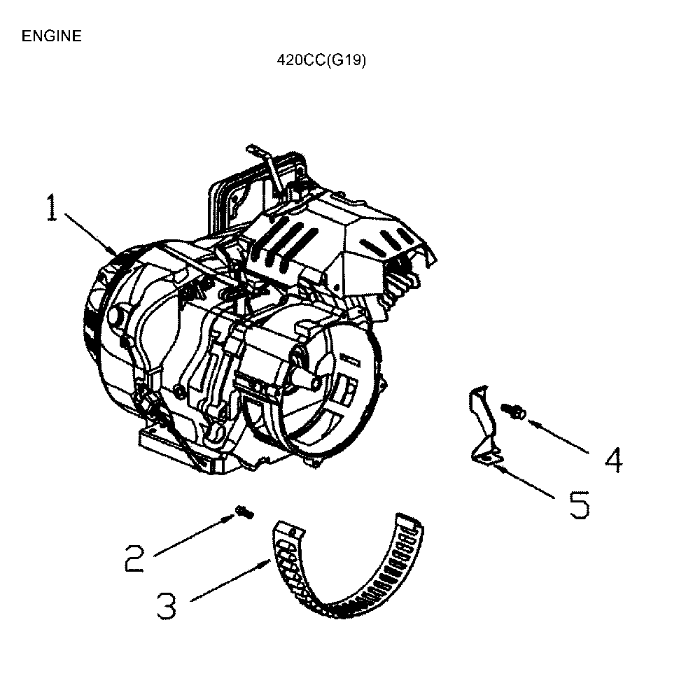 Engine Diagram and Parts List for GP7500E-5943-5  Generac Generator