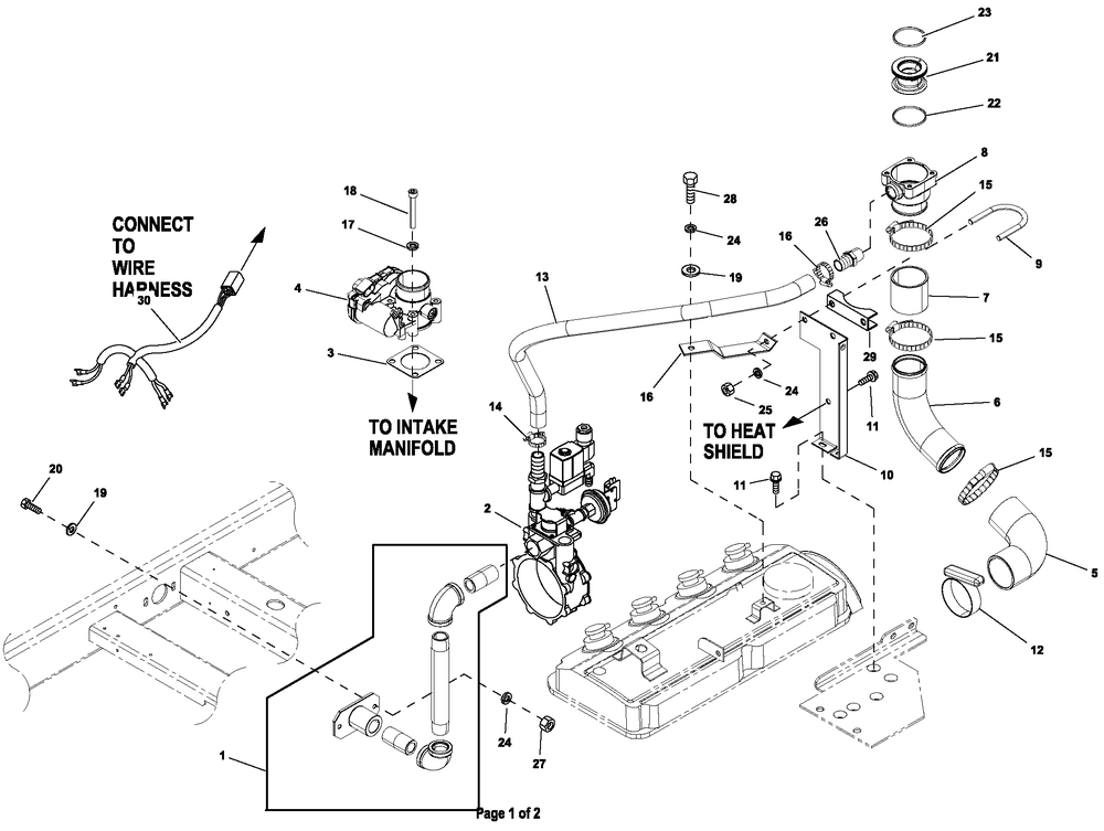 Fuel System 2.4l 36kw Turbo Diagram and Parts List for HT03524ANAX (7064093 - 8357475)(2013) Generac Generator