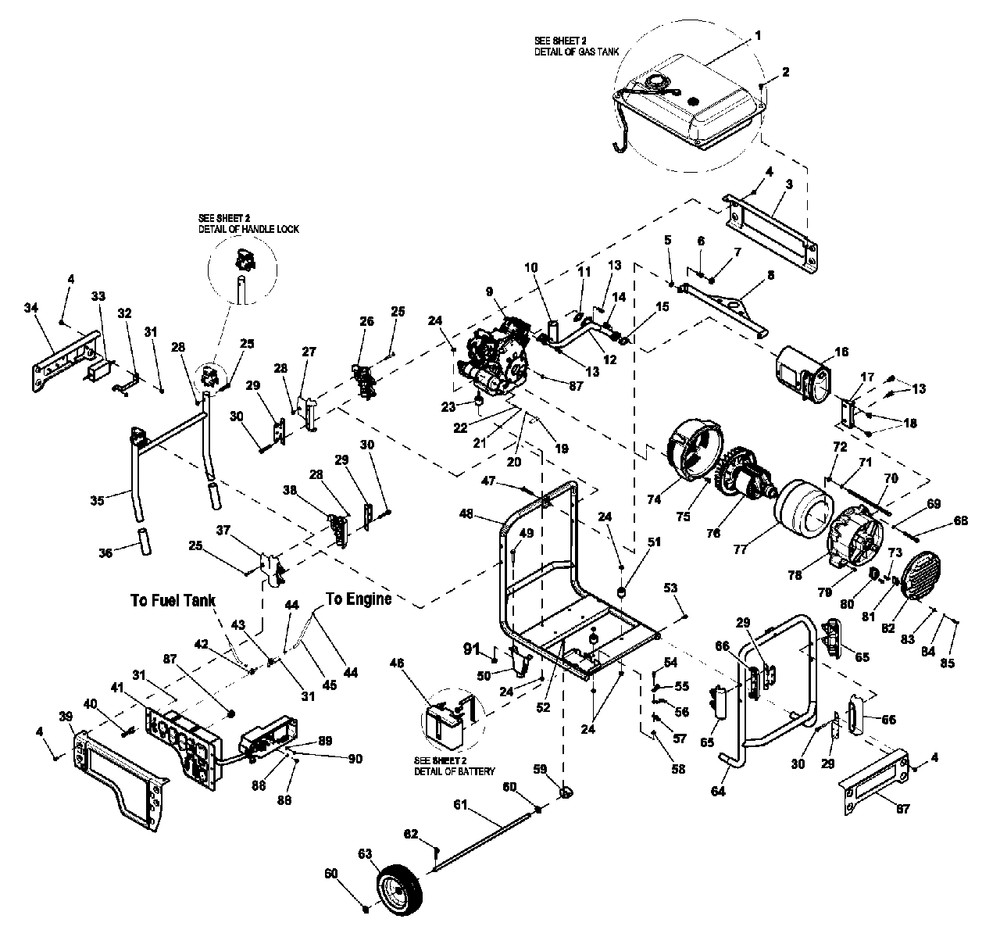 Ev Generator 530 Portable Xp (0j3246) Diagram and Parts List for XP1000 (7172343 - 9228993)(2014) Generac Generator