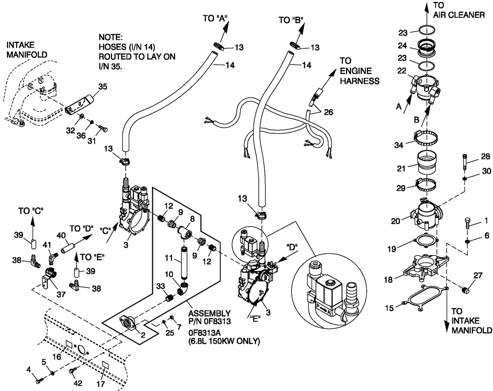 Fuel Lp Vapor G3 6.8l 100/130/150/ Kw Emiss Diagram and Parts List for QT13068ANSY (5466536)(2009) Generac Generator