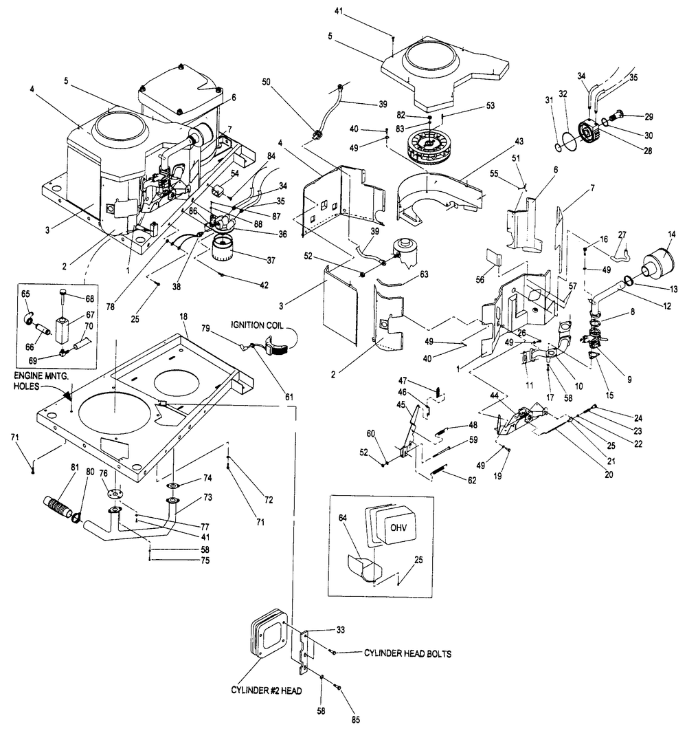 Engine Sheet Metal Diagram and Parts List for 4176-0  Generac Generator