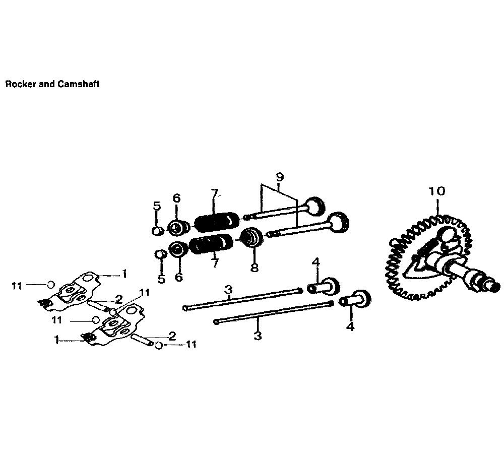 Rocker-Camshaft Diagram and Parts List for 006436-0  Generac Pressure Washer