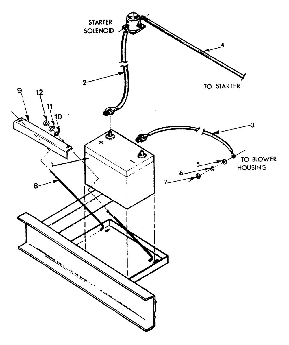 Battery Diagram and Parts List for 9351-0  Generac Generator