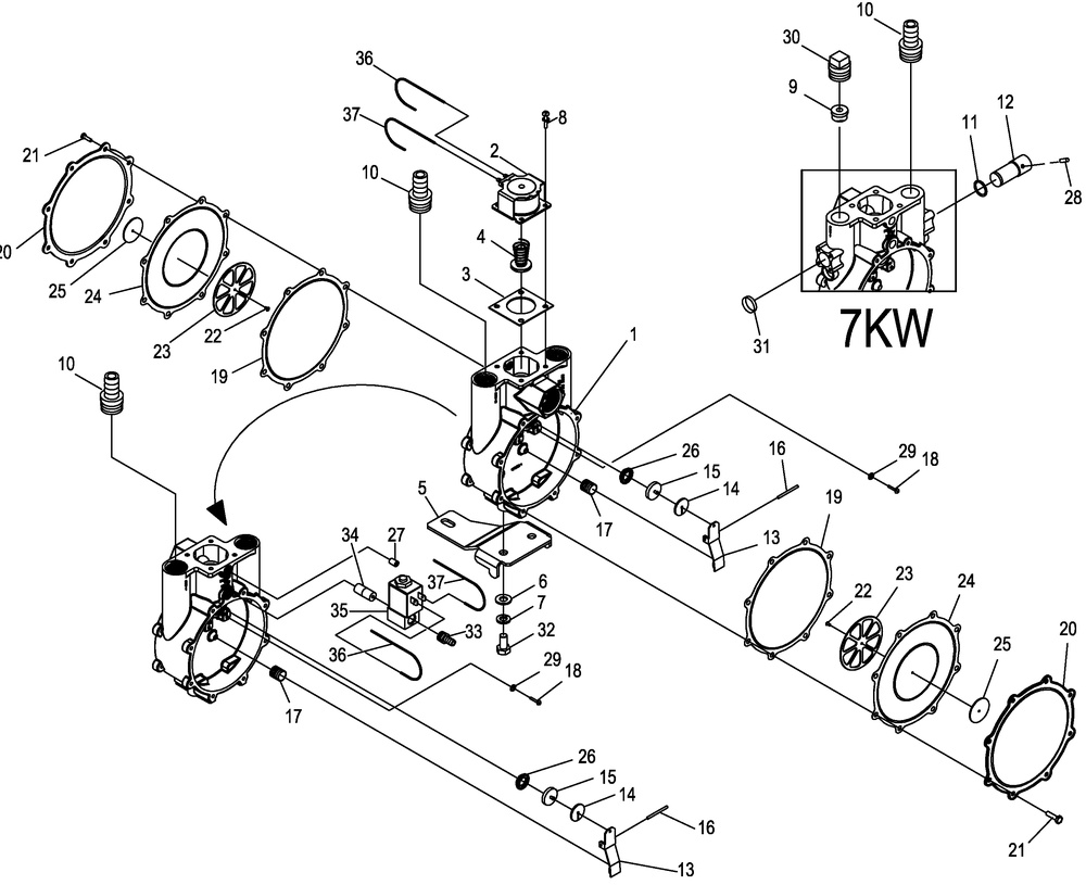 Regulator 1 Diagram and Parts List for 0053300 (4718218 - 4869708)(2007) Generac Generator