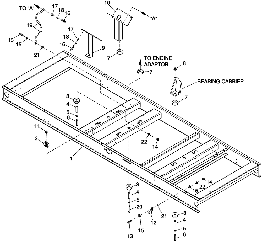 Mounting Base 4.6l G3 Diagram and Parts List for QT08046ANAN (5178442 - 5383186)(2009) Generac Generator
