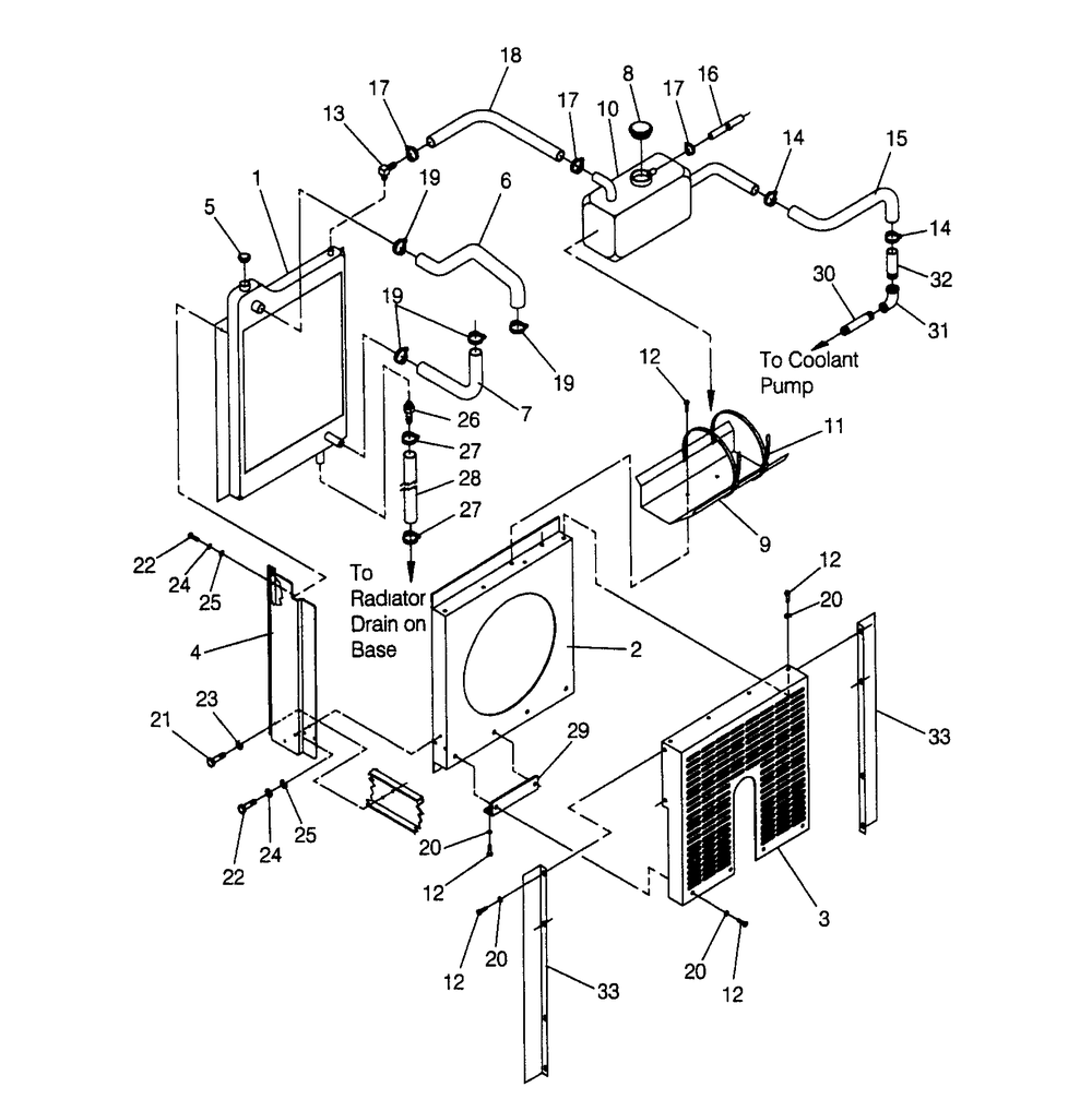 Radiator Assembly Diagram and Parts List for 4365-1  Generac Generator