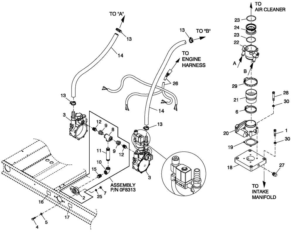 Fuel Lp Vapor 4.6l G3 80kw Diagram and Parts List for CT08046ANSN (3507V24654)(2007) Generac Generator