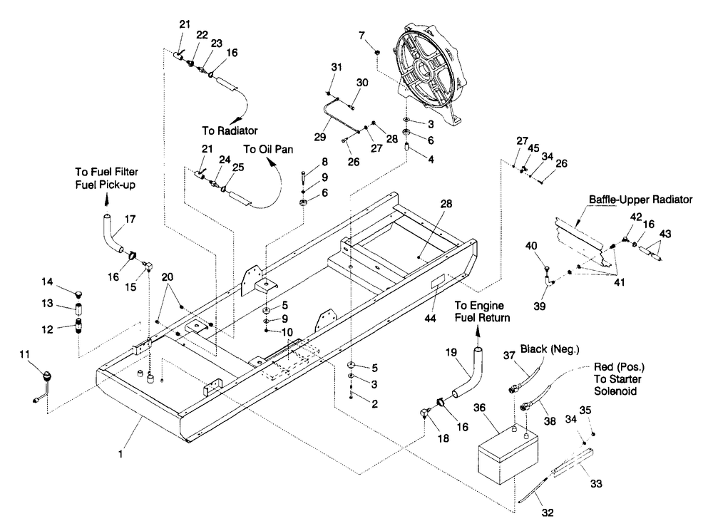 Mounting Base Diagram and Parts List for 4066-0  Generac Generator
