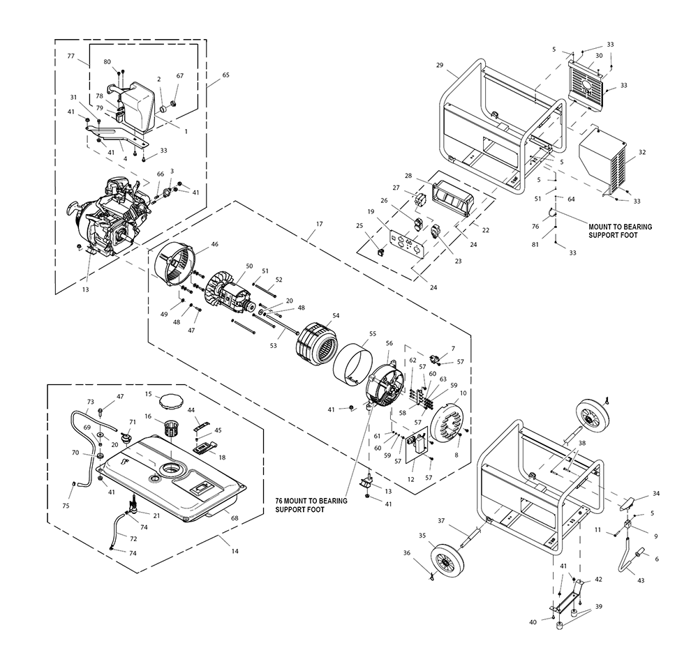 Fig-0 Diagram and Parts List for G0061041  Generac Generator