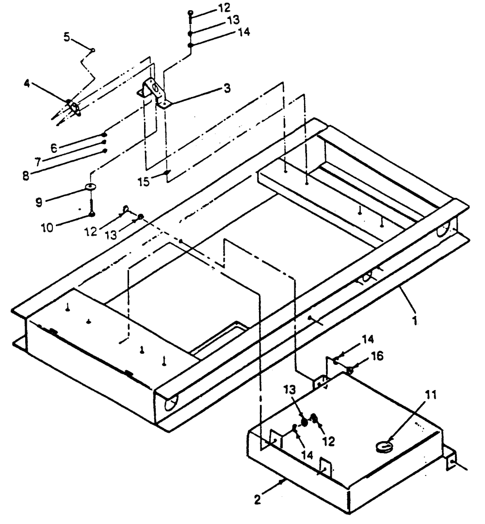 Mounting Base Diagram and Parts List for 9172-0  Generac Generator