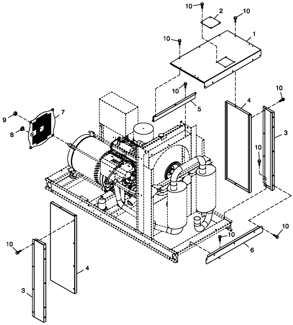 Ducting Exhaust Diagram and Parts List for QT02524ANNNA (5555295 - 5614645)(2009) Generac Generator