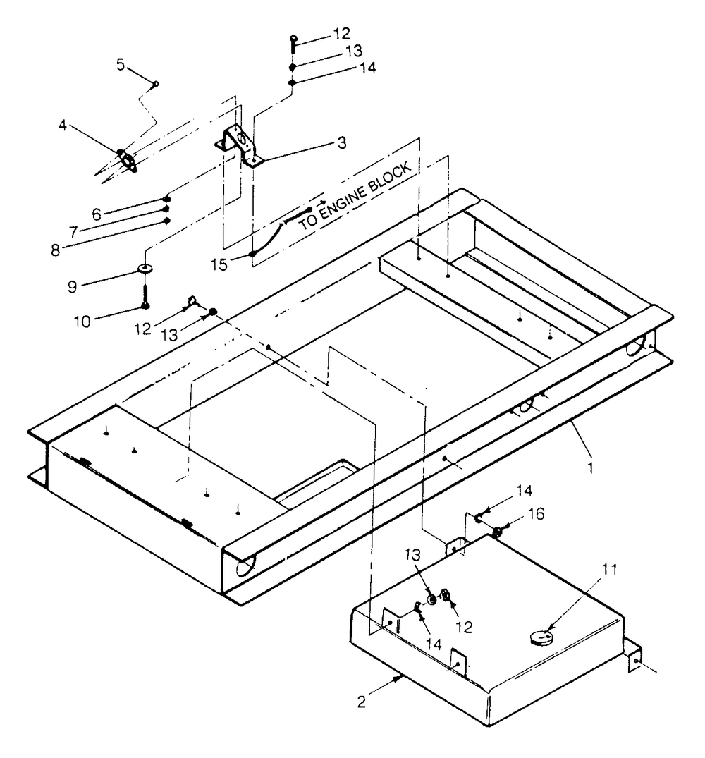 Mounting Base Diagram and Parts List for 9154-2  Generac Generator