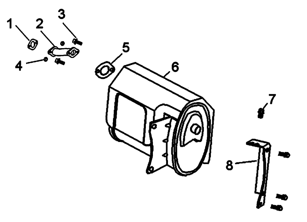 Muffler Diagram and Parts List for 0064260 (7654562A - 7654563A)(2012) Generac Generator