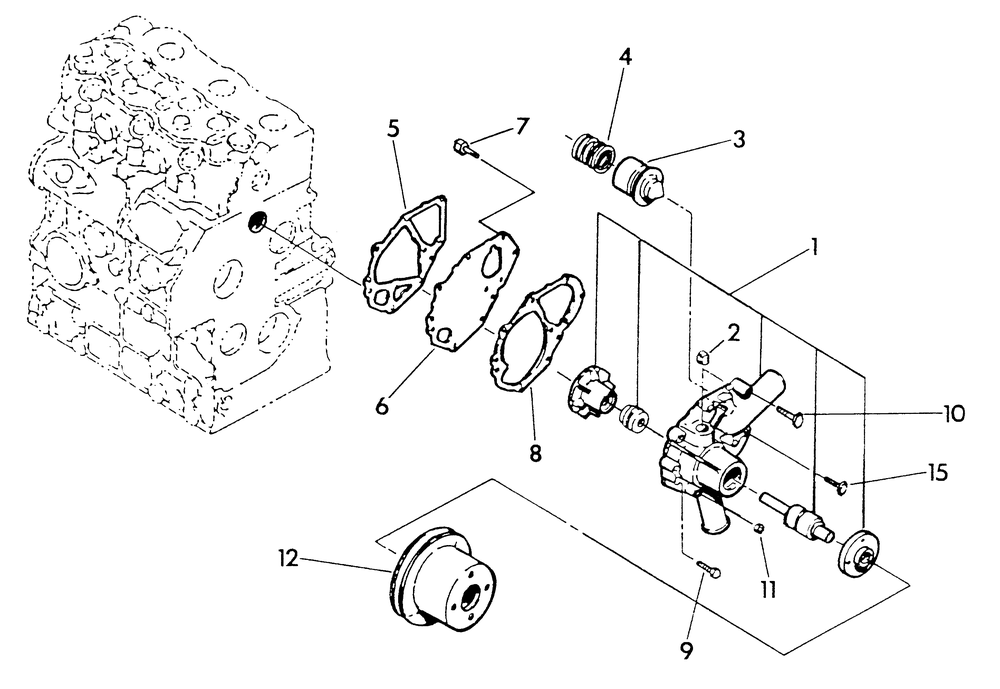 Water Pump Diagram and Parts List for 9343-0  Generac Generator