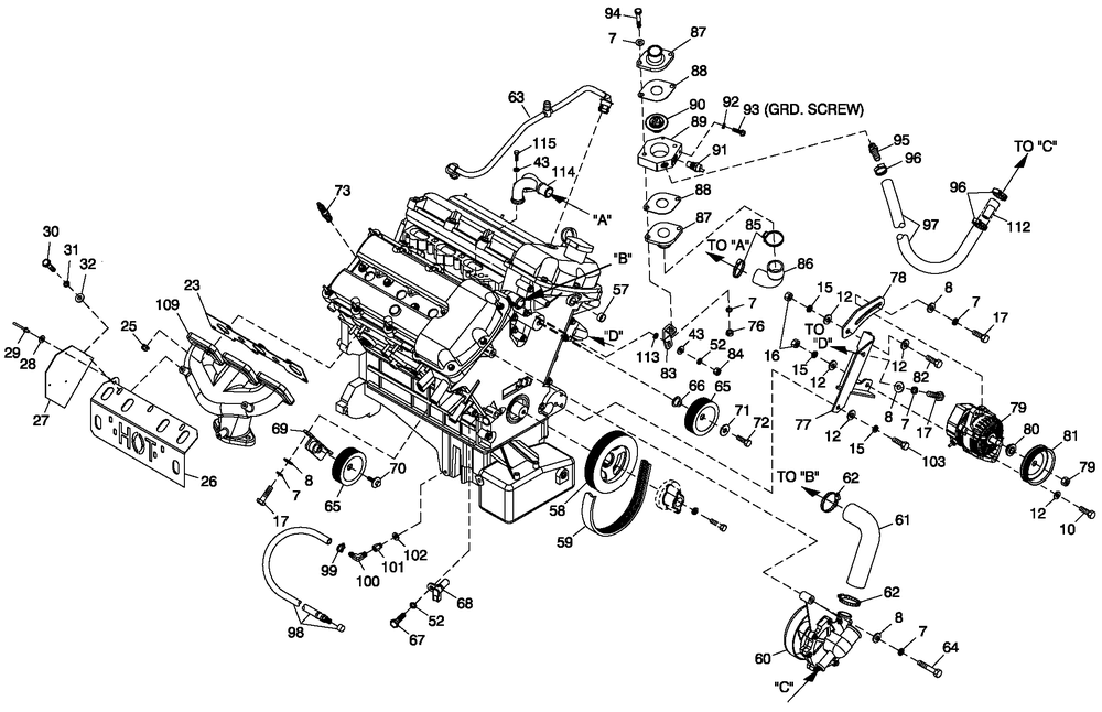 Fuel Systemlpv 3.0l G14 Diagram and Parts List for QT06030ANSN (4910691 - 4933758)(2007) Generac Generator