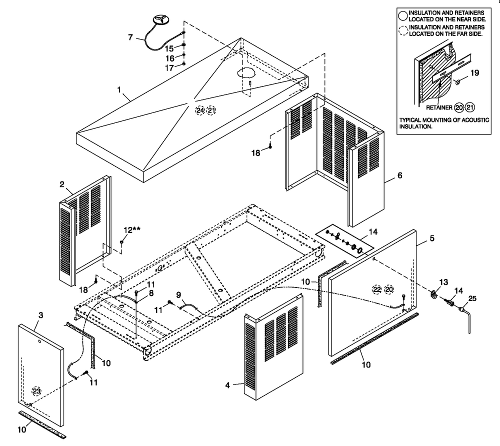 Enclosure C1 Cpl Diagram and Parts List for 0052170 (0406V10340)(2006) Generac Generator