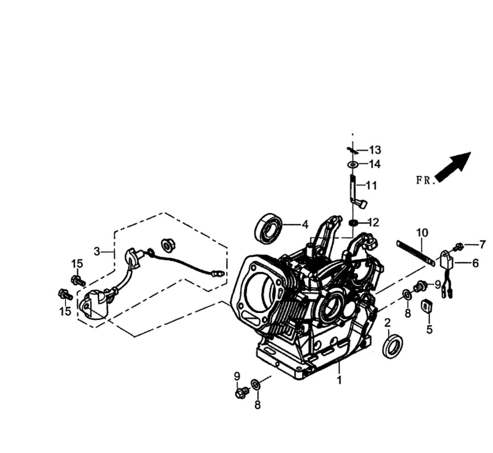 Crankcase Diagram and Parts List for 5943-2  Generac Generator