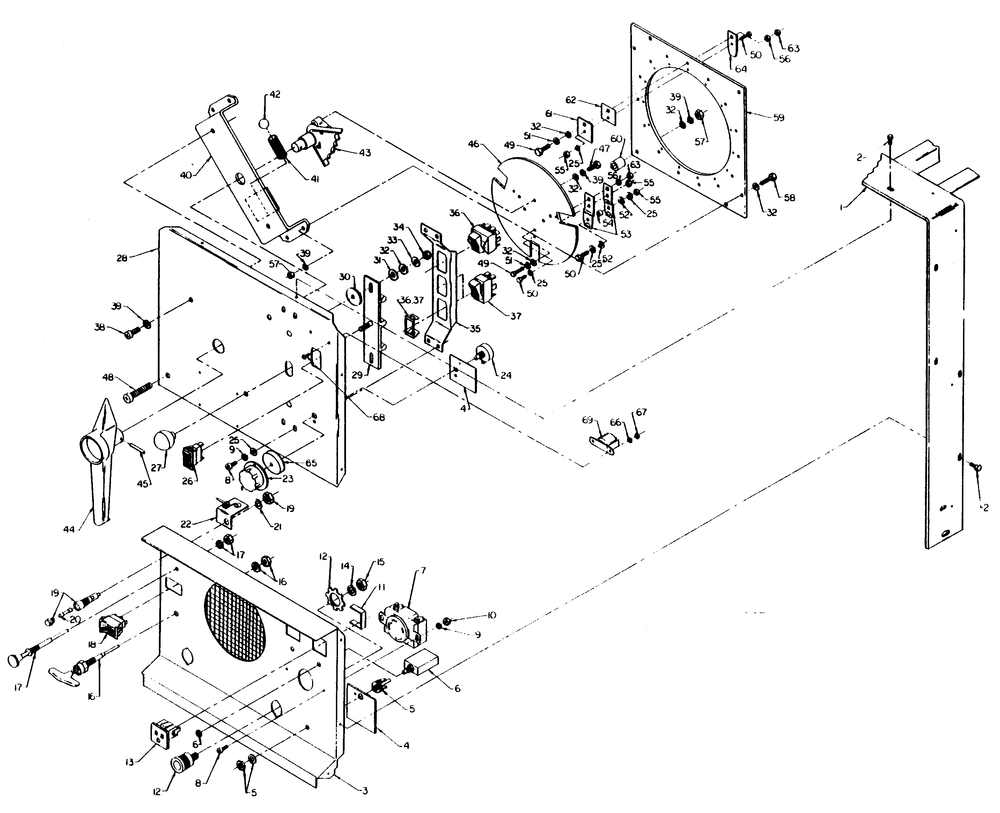 Control Panels Diagram and Parts List for 6984-0  Generac Welder