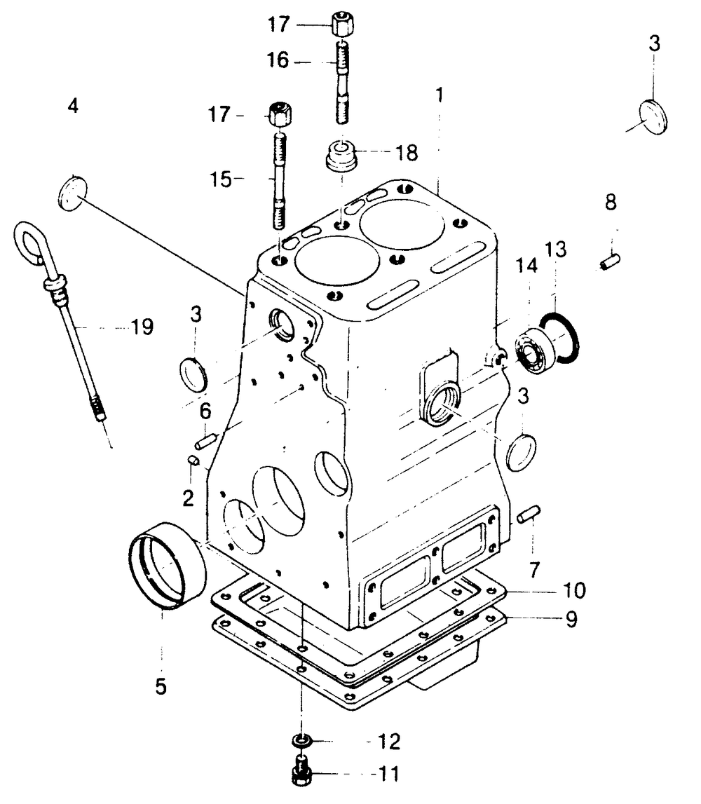 Cylinder Block Diagram and Parts List for 1010-B  Generac Welder