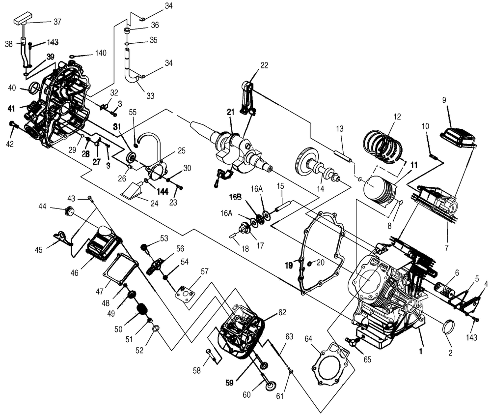 Engine 3 Diagram and Parts List for 0047581 (3799920 - 3906499)(2004) Generac Generator