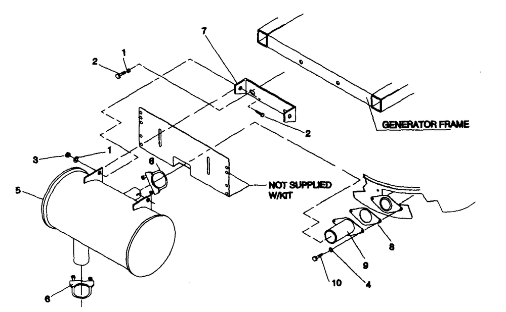 Exhaust Kit Diagram and Parts List for 0970-0  Generac Generator