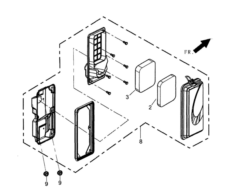 Air Cleaner Diagram and Parts List for 005939-5  Generac Generator
